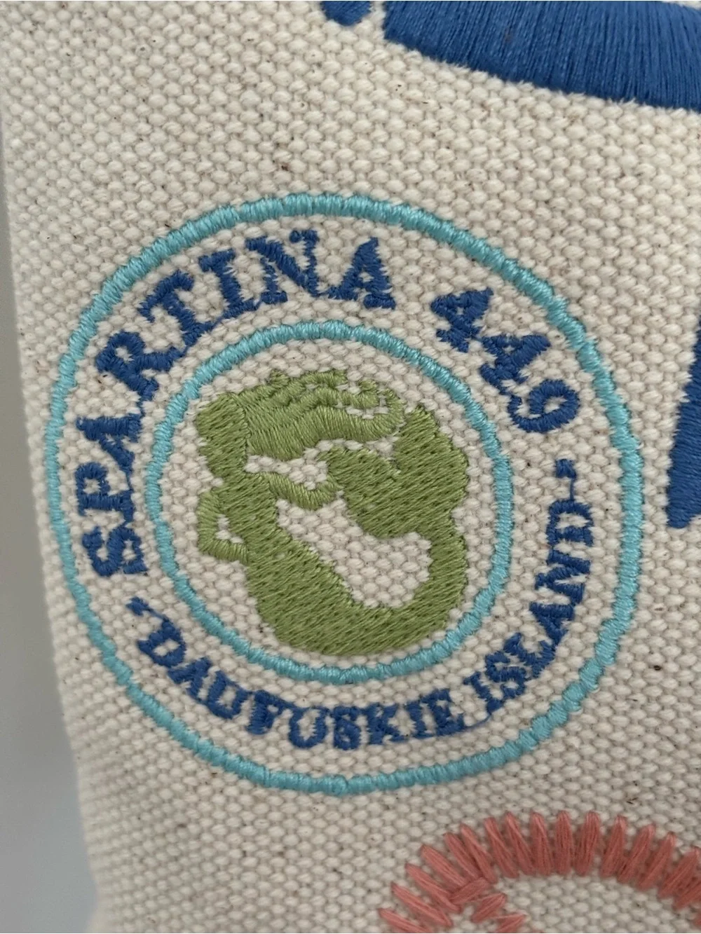 Spartina 449 Embroidered Sea Life Beach Tote ‘Overboard’ NWT Cotton Canvas